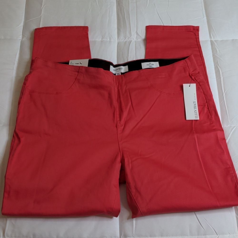 Ellen Tracy Denim XL Hot Pink The Pull On Legging in Hibiscus, NEW - Picture 4 of 11
